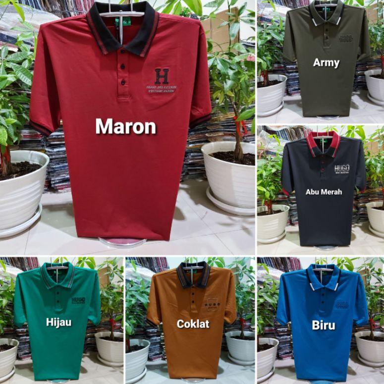 HUGO SELECTION ORIGINAL - Kaos kerah hugo sport big size xxl xxxl xxxxl  hugo selection jumbo big si