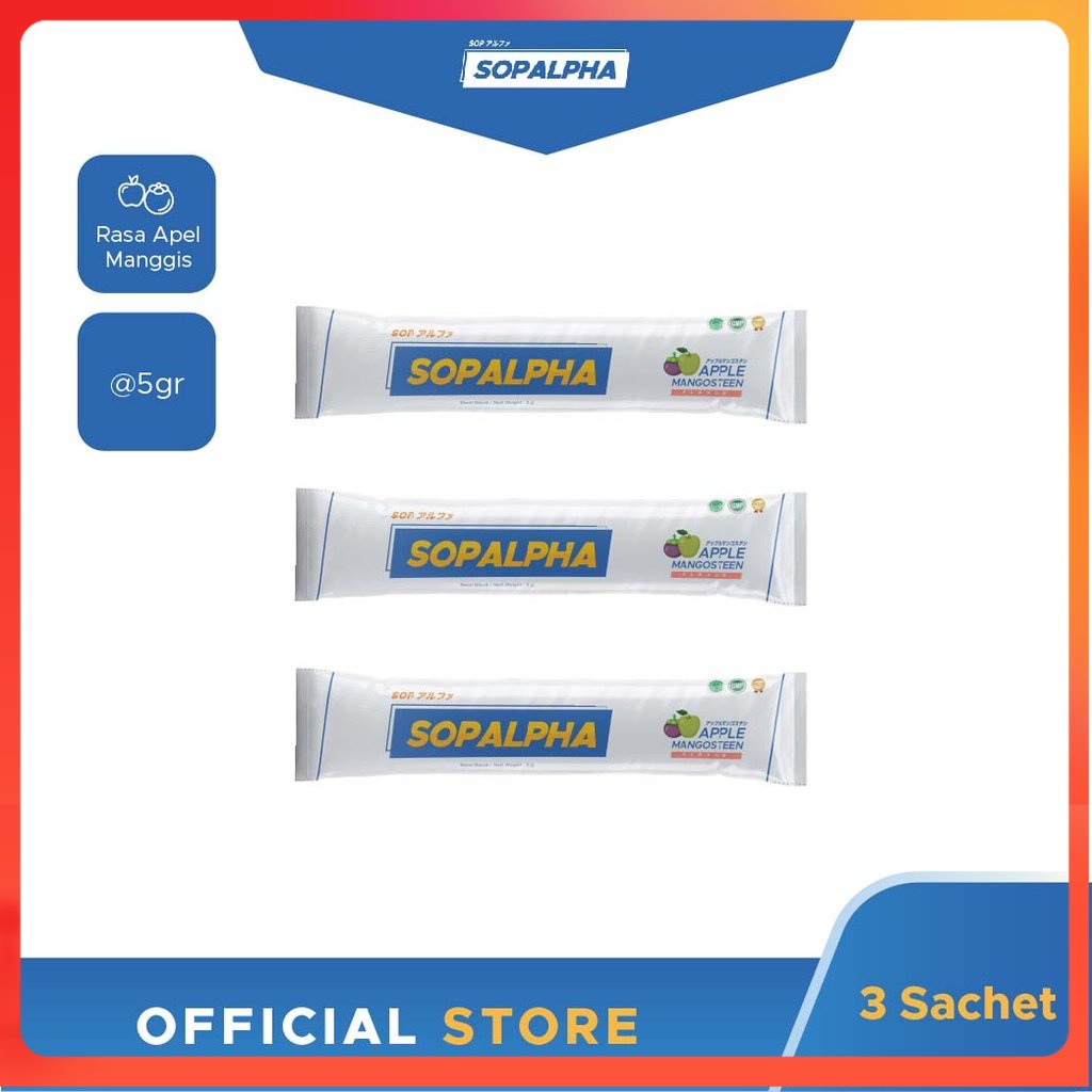 SOPALPHA - Rasa Apel Manggis 3 Sachet BPOM HALAL DANISGINA KALIMANTAN