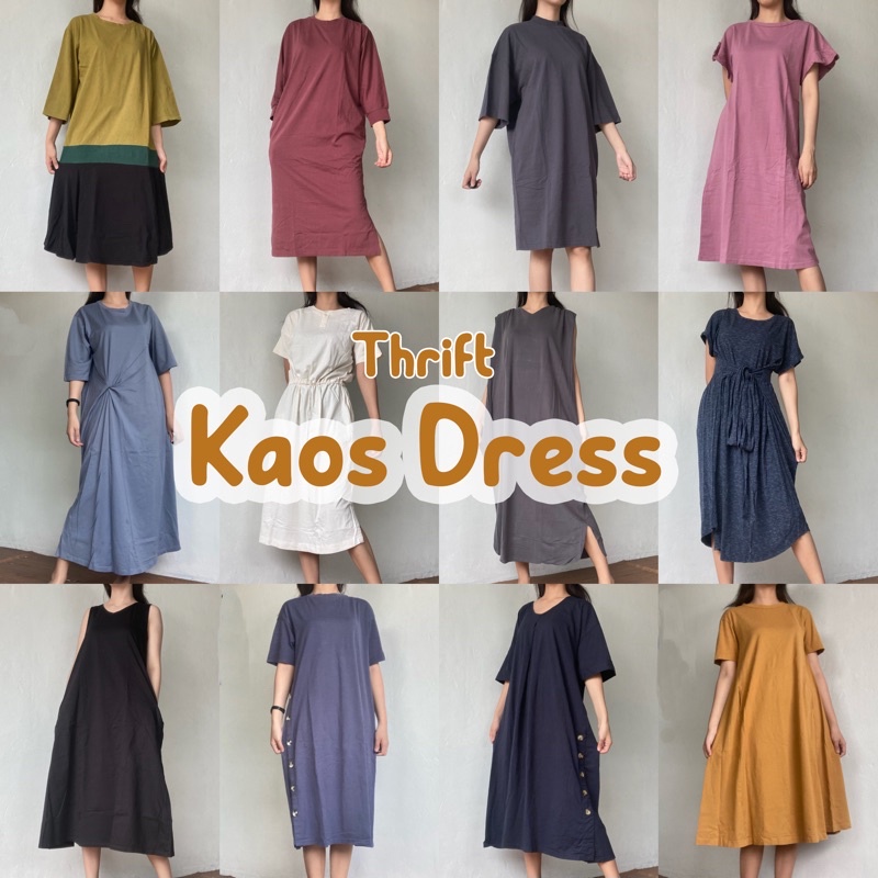 Shirt Dress - Basic Kaos Dress/  Dress Kaos wanita