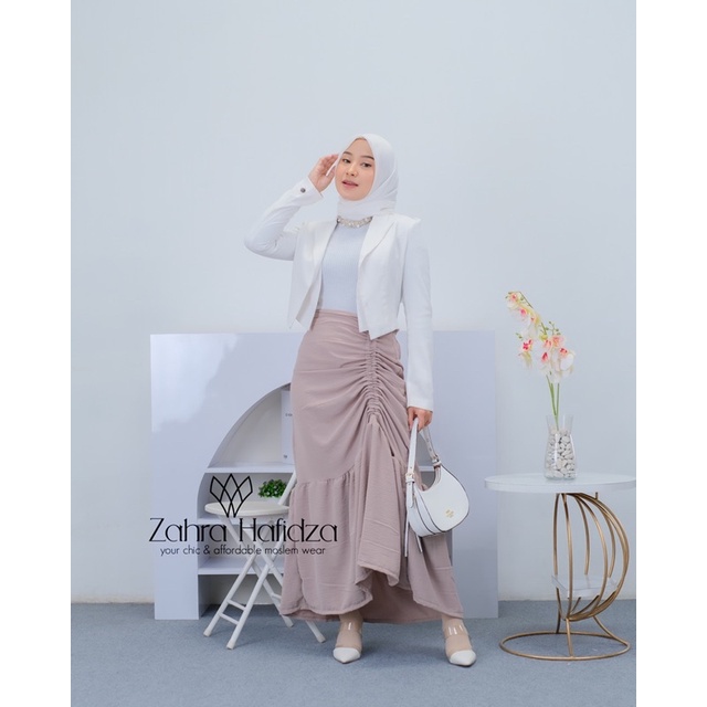 Rok serut cringkle flowy | rok causual | rok korean style | syahraa skirt