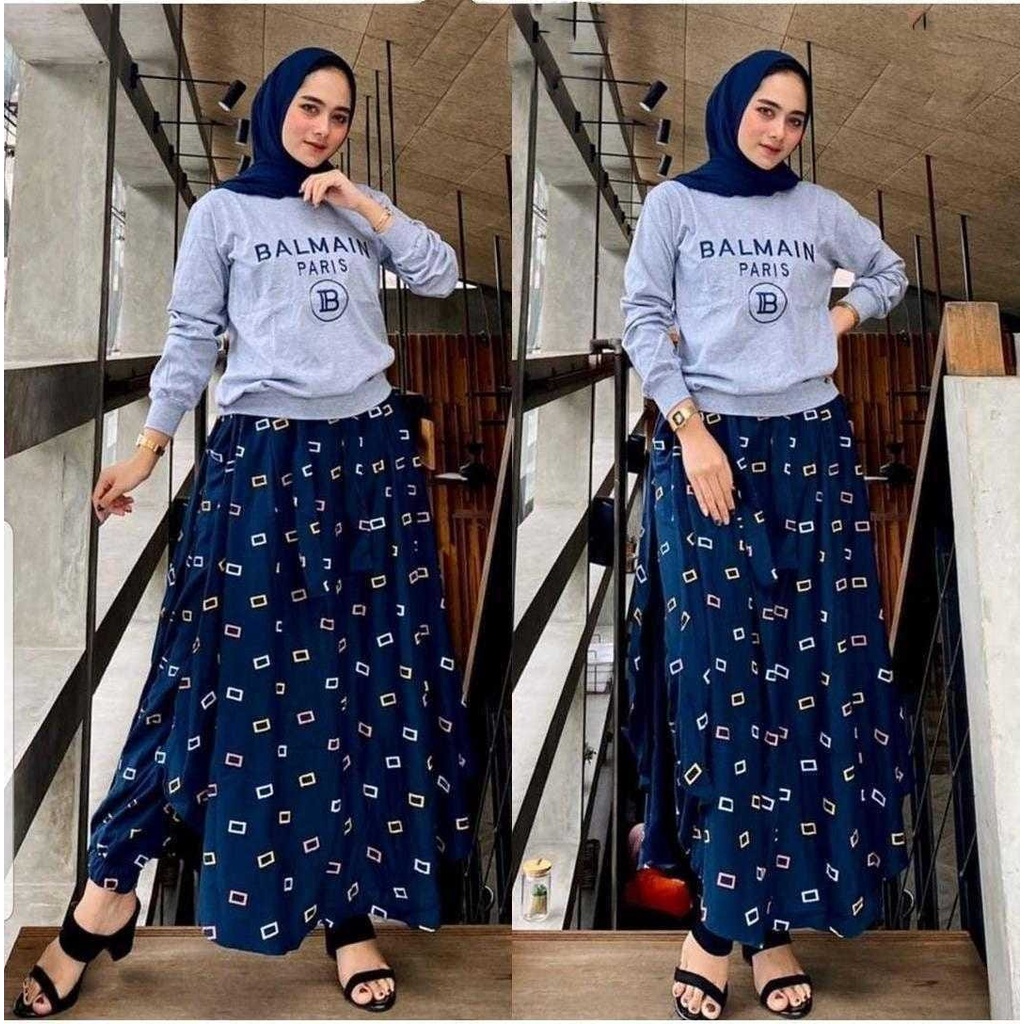 TQ - SET BALMAIN / SETELAN ROK / SETELAN WANITA TERBARU / SETELAN BABYTERRY