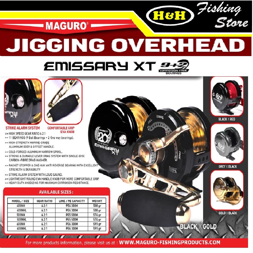 Reel Over Head (OH) MAGURO MISSARY XT 400 NHL 500 NHL 600 NHL