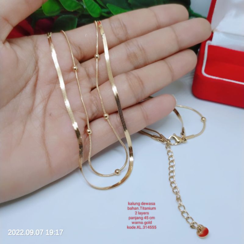 Kalung Titanium perhiasan aksesoris Tembaga Rodium Xuping Perhiasan Lapis Emas 18,24 karat