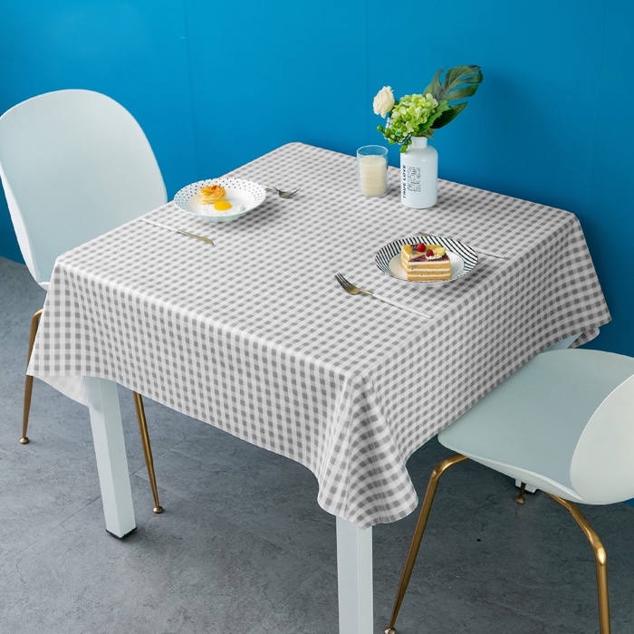 Lodoestar  -  Taplak Meja Makan Motif Kotak Kotak Ukuran 137cmx100cm Bahan PEVA - D15-3D