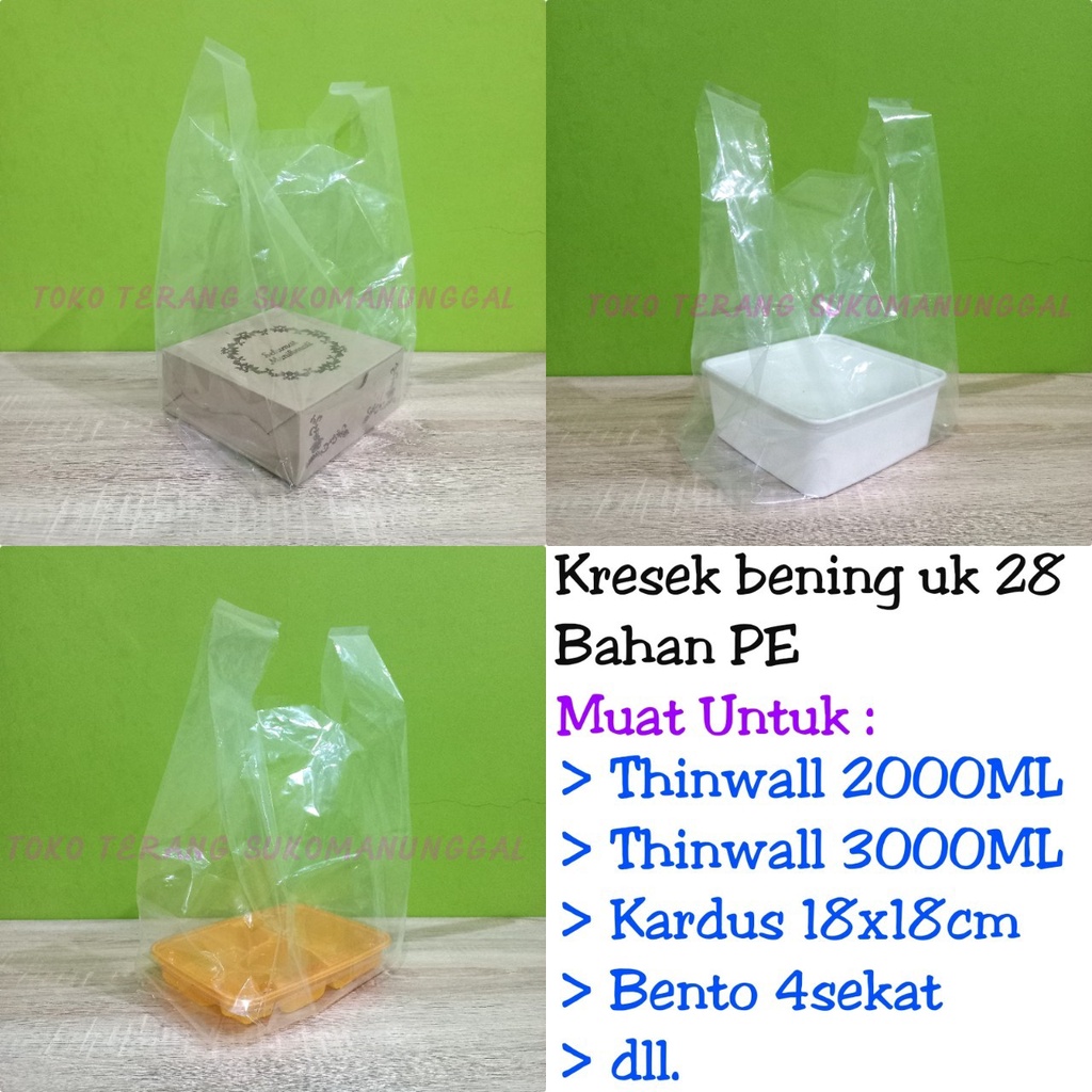 Kresek PE bening 28 / kresek hajatan / kresek PE / kresek bening