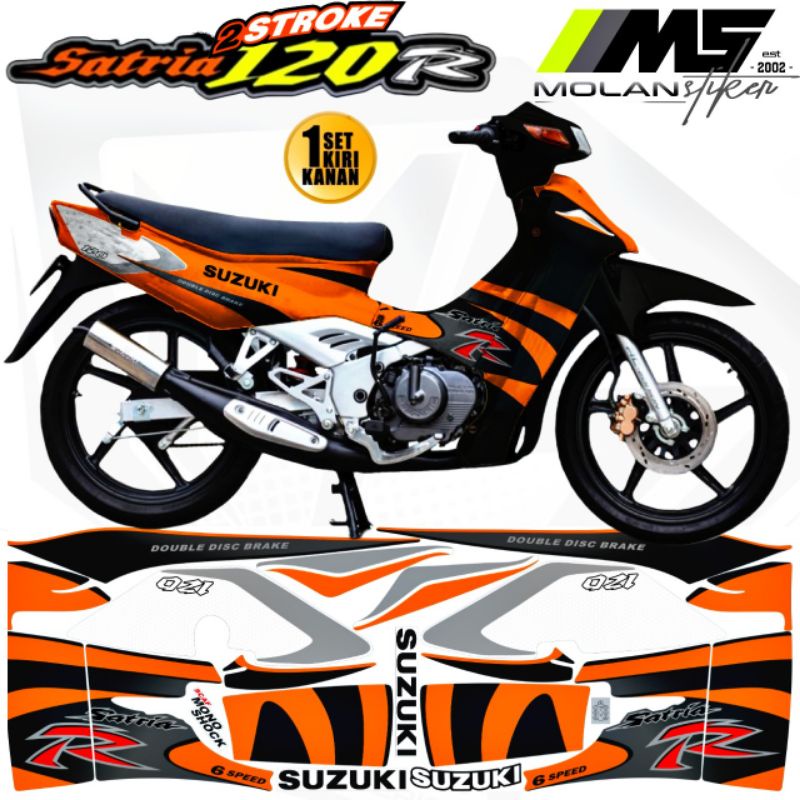 Decal Sticker Striping Variasi Motif Ori Satria R 120 Lumba 2001-2002 /Satria R 2Tak Kotak /Suzuki S