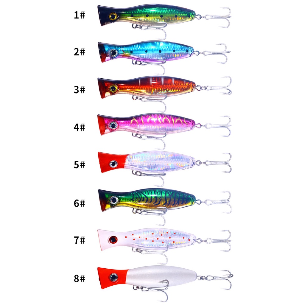 HENGJIA 1Pcs 13cm 43g Big Popper Umpan Pancing Minnow Swimbait Fishing Lure Ikan Bass Bait Tackle