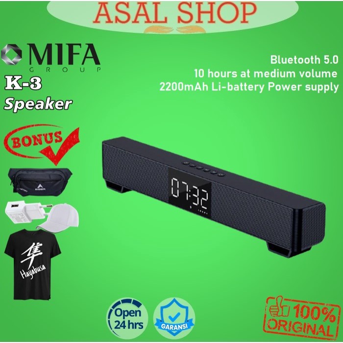 SPEAKER Mifa K3 Xiaomi Bluetooth Speaker Stereo MI Mini TV Soundbar - Non Bonus aktif karaoke best s