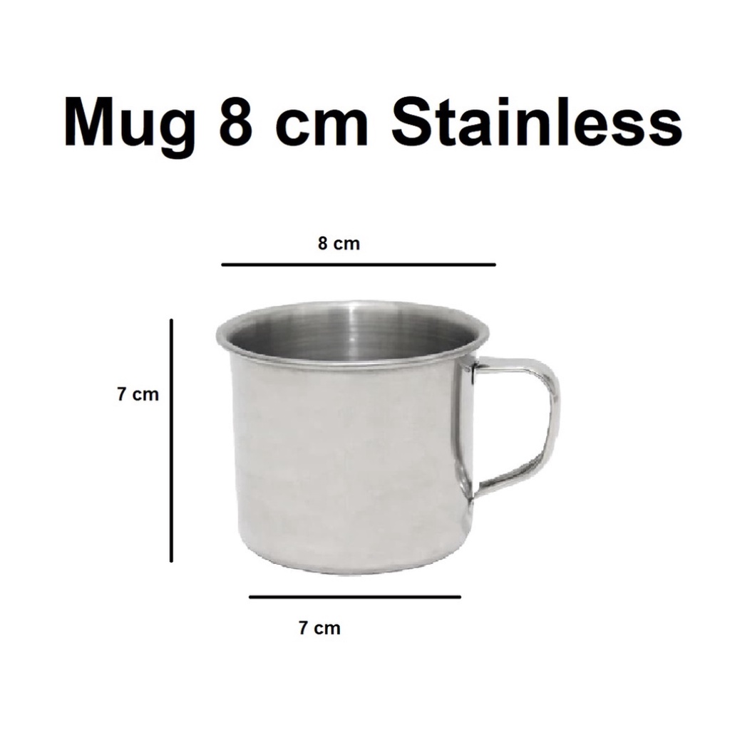 Jual Mm Mug Gelas Cangkir Stainless Steel 8 Cm Gelas Cangkir Kopi Teh Gelas Termos 0070