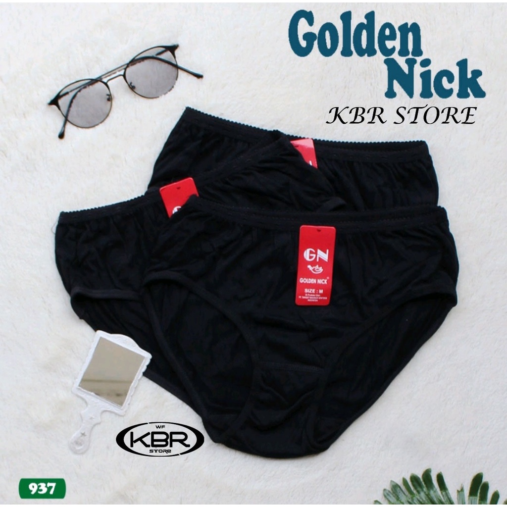 ( 6 ) Pcs - CD Golden Nick 937 hitam / celana dalam cewek / dalaman cewek / kbr store