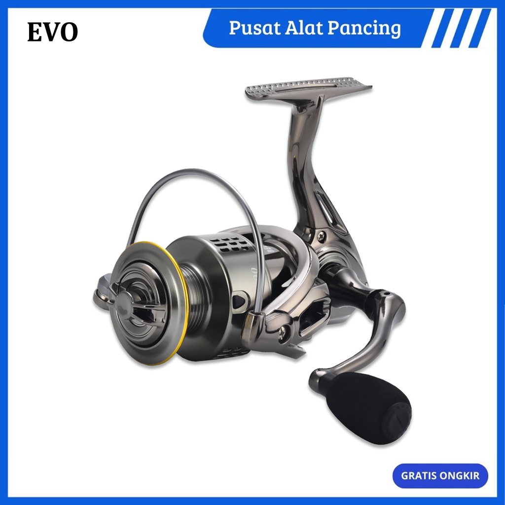 Reel Spinning EVO Menandle Double Anodized Aluminium Spool Linegani Evo 8 + 1 Stianless Ball Bearings Reel Pancing Power Handle