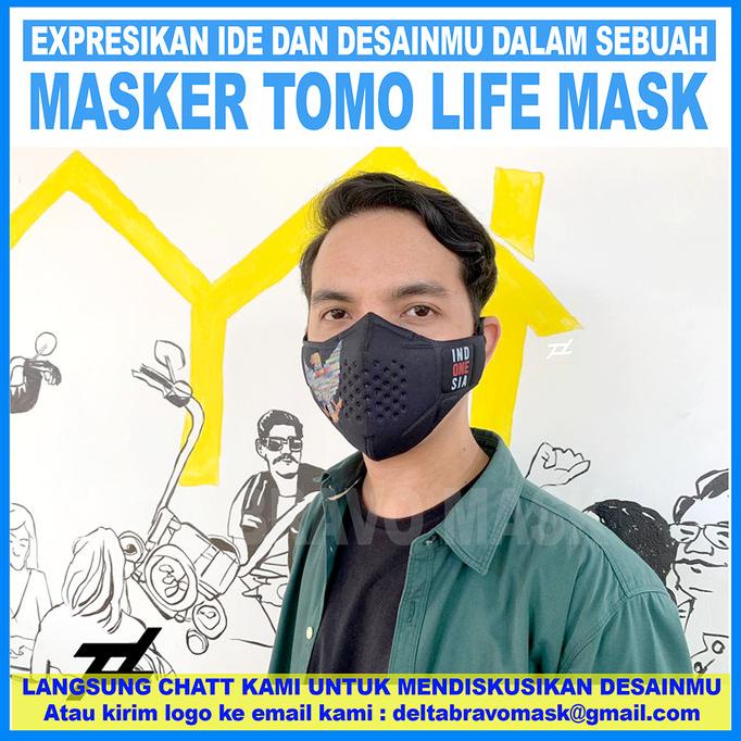 [BISA COD] MASKER TOMO ORIGINAL CUSTOM LOGO BISA ORDER SATUAN LIFEMASK V3.5