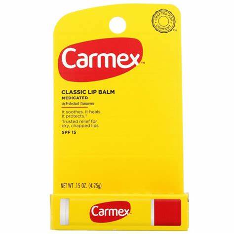 Carmex Classic Daily Care Moisturizing Lip Balm Stick Medicated SPF15 Strawberry Classic or Cherry