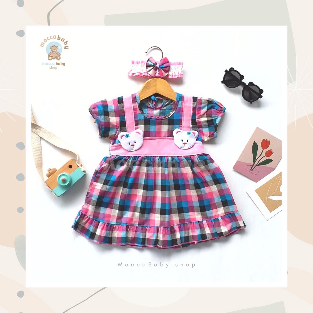 MBSS - (EXCLUSIVE ON MOCCABABY ) Dress Bayi Motif Animal Lucu Baju Bayi Perempuan / QIU2 SQUARE BEAR