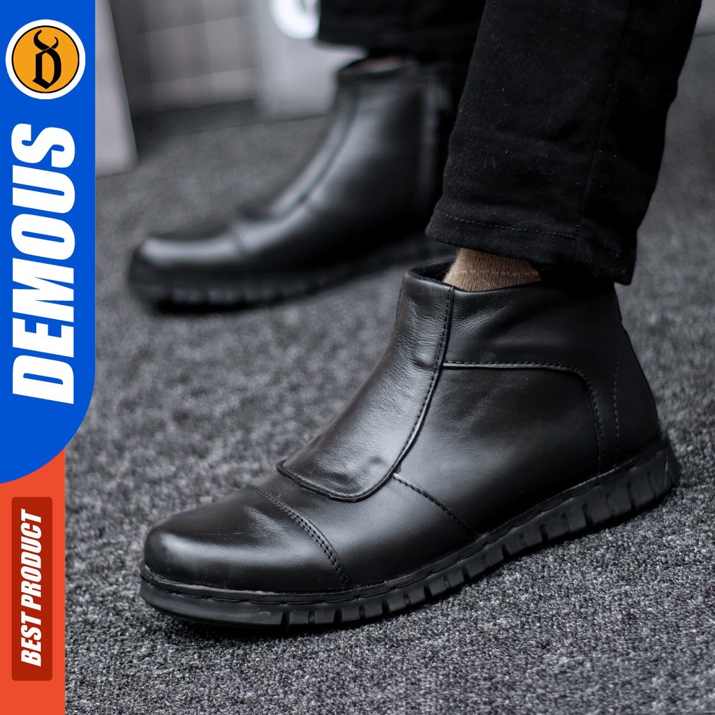 DEMOUS Gladius - Sepatu Boots Pantofel Formal Kulit Asli Kerja Pria