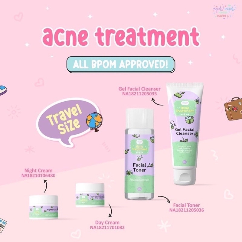 SKINCARE TRAVEL SIZE PACKAGE 4in1 PAKET WAJAH BRIGHTENING ACNE YEPPU YEPPU BY KIYOWO