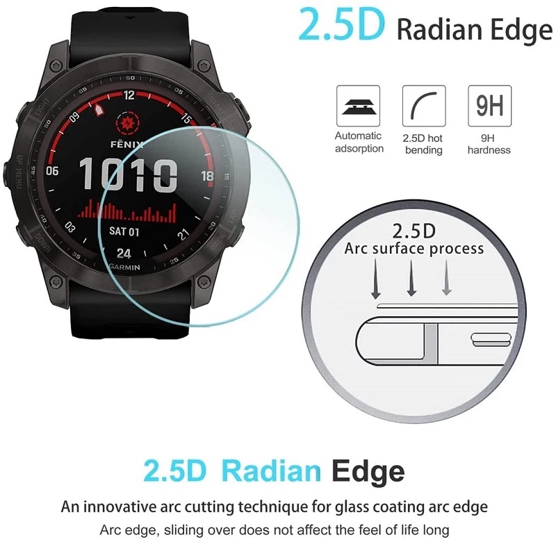 1pc Pelindung Layar Tempered Glass 9H Anti Gores Untuk Smartwatch Garmin Fenix7 7S 7X