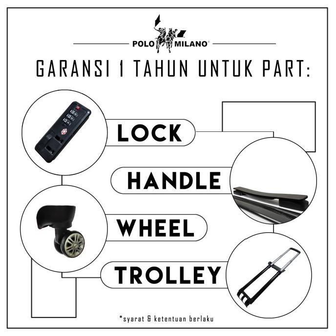 Koper Hardcase Polo Milano 28 Inch 728171 GARANSI PART
