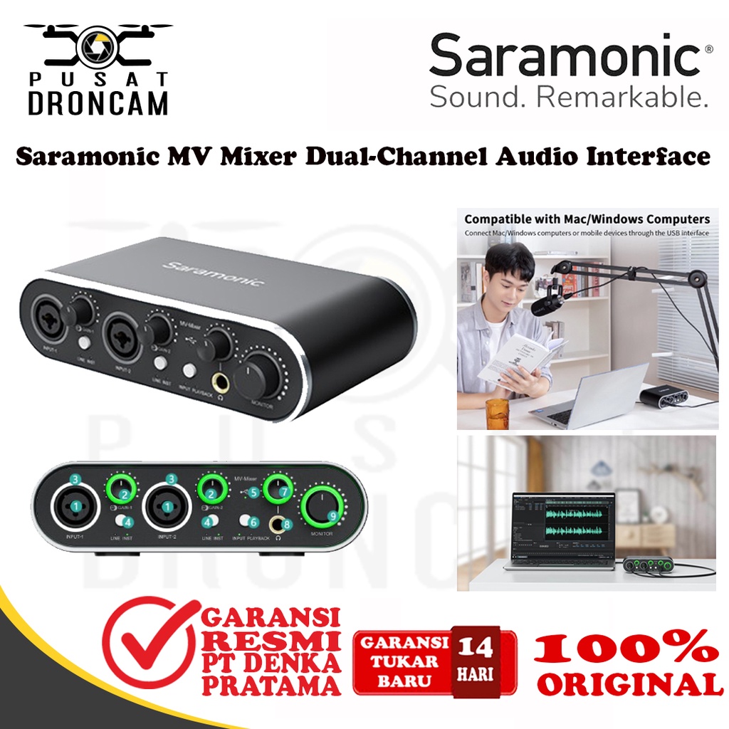 Saramonic MV-Mixer Dual-Channel Audio Interface Mixer Audio Original