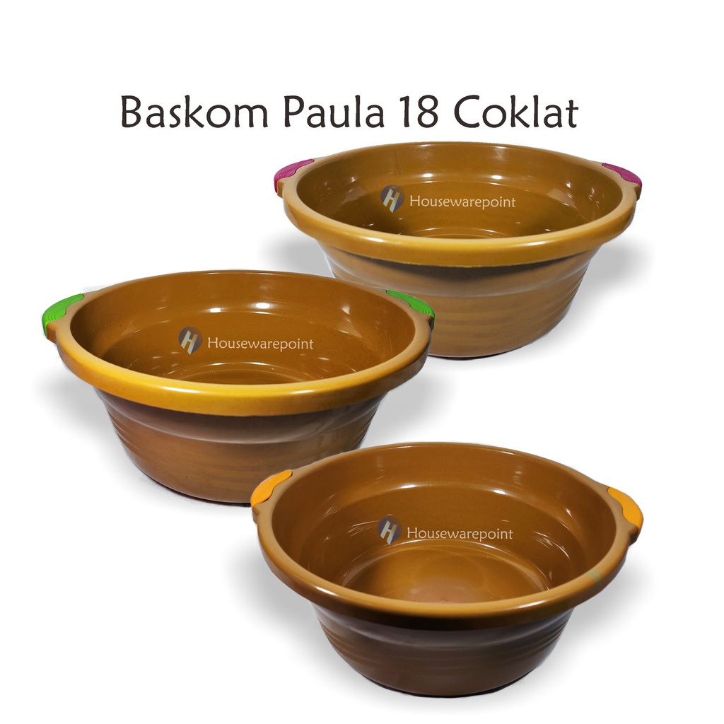 6 pcs Baskom Paula 18 coklat / Baskom plastik / Baskom dapur / Baskom berkat (PAULA 18)