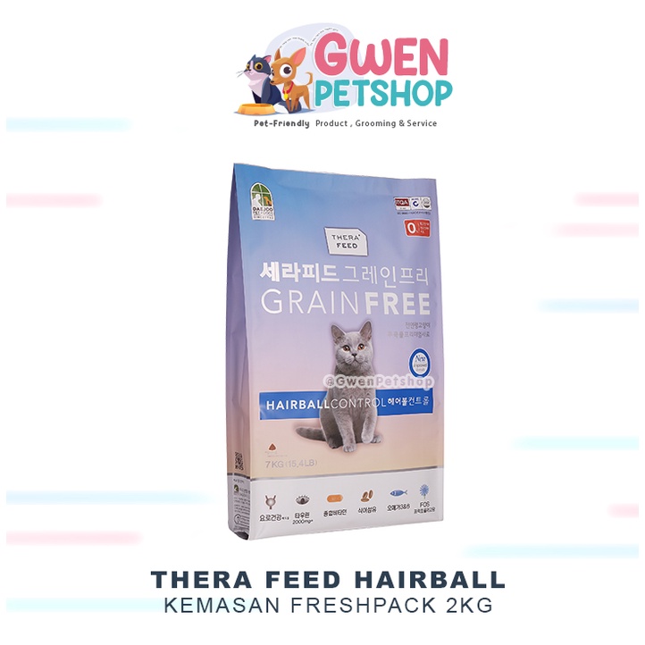 CatFood Korea - Therafeed Hairball 2KG - Makanan Kucing Therafeed Korea