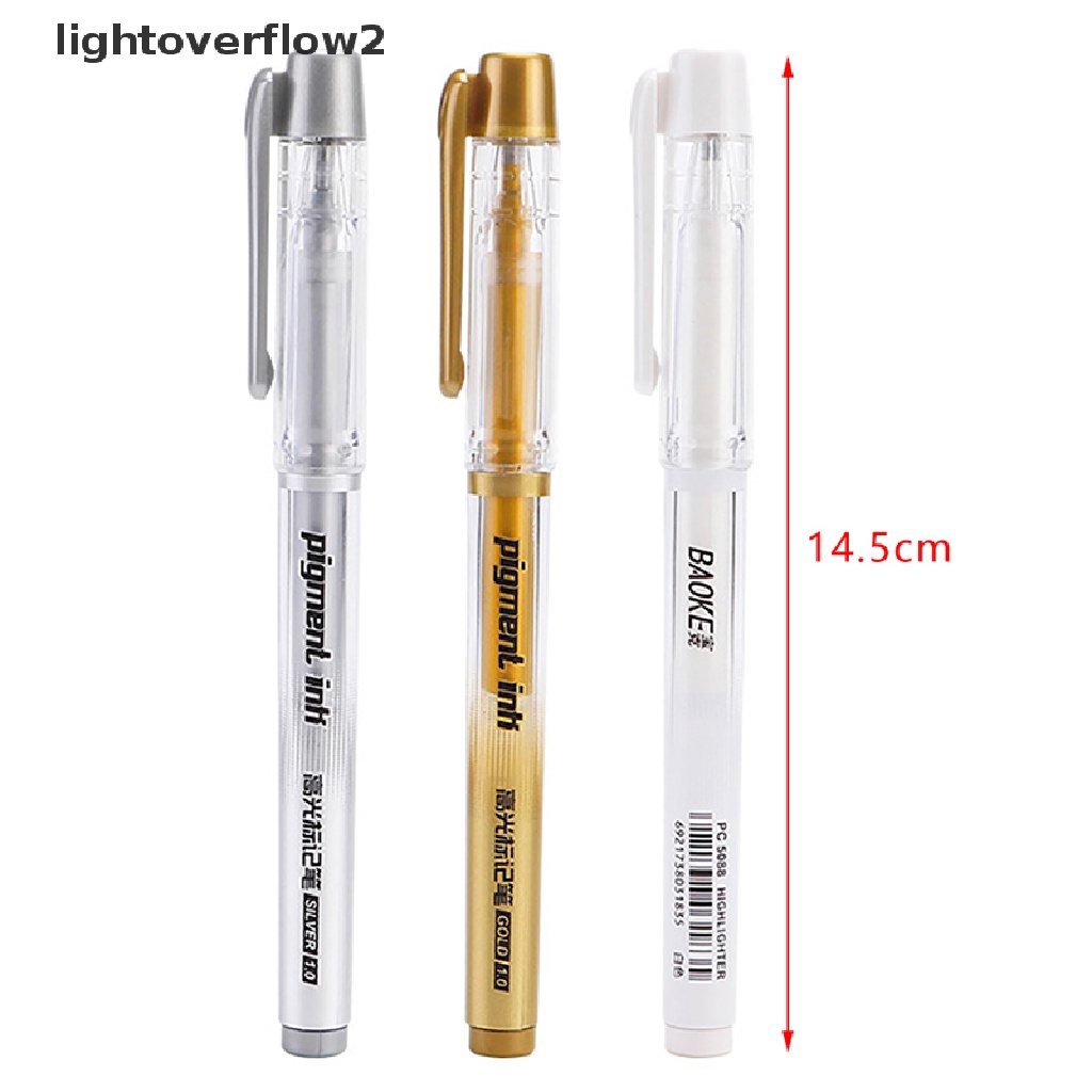 (lightoverflow2) Spidol Permanen 1.0mm Anti Air Bahan Metal Warna Putih / Gold / Silver Untuk Resin / Kerajinan DIY