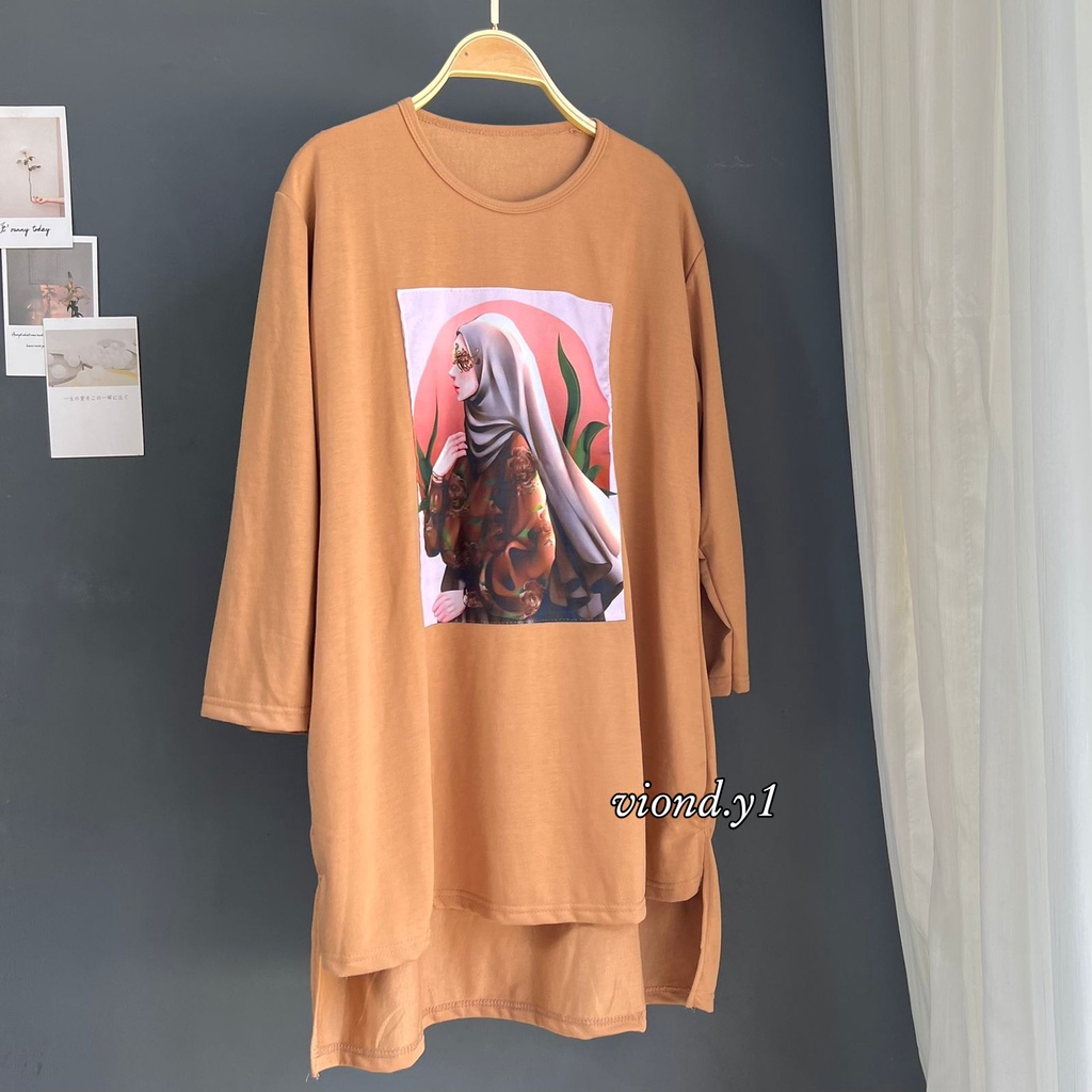 Baju Wanita / Tunik Cewek Lengan Panjang / Kaos DTF Hijab Wanita Terbaru (COD)