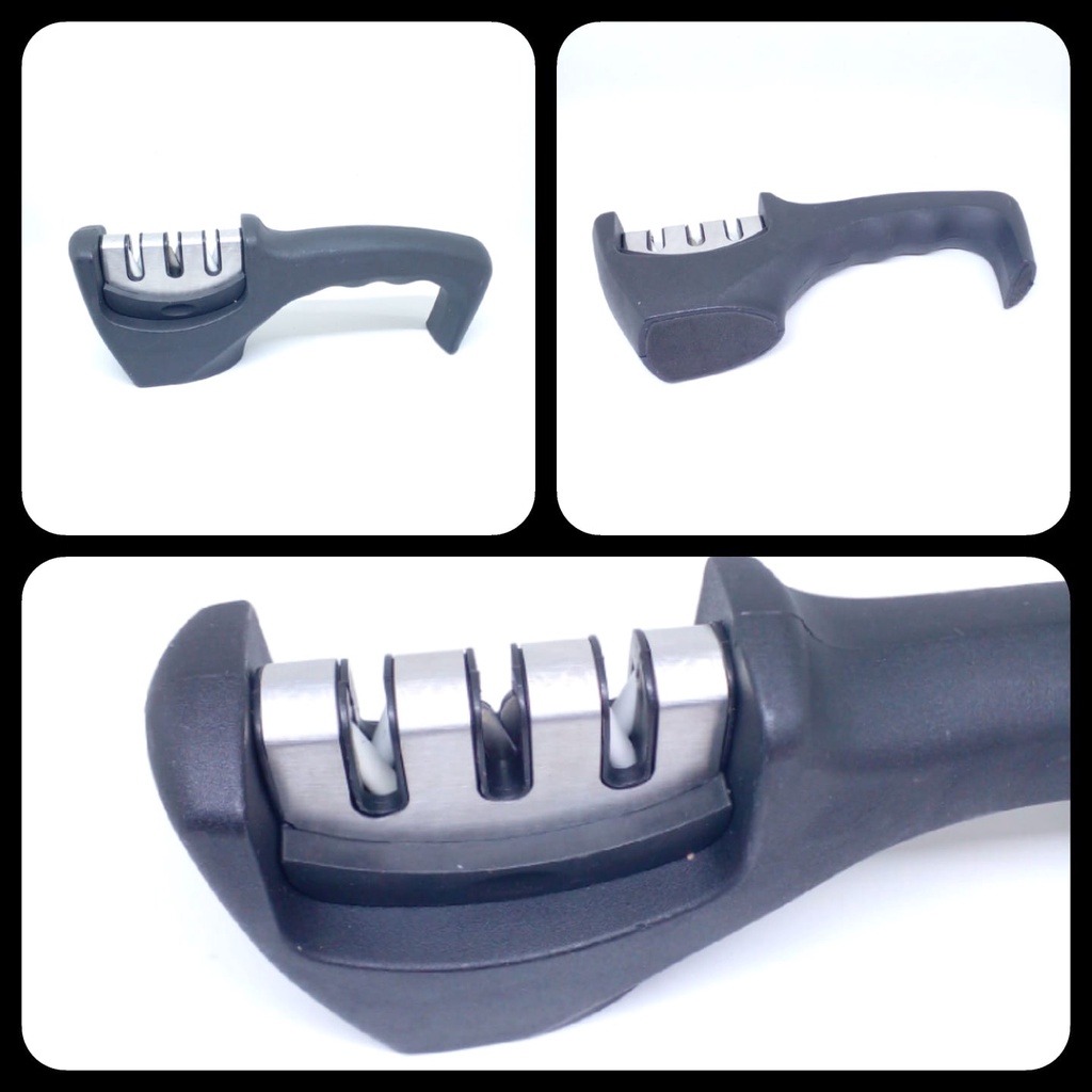 (SKR) Alat Pengasah Pisau Asah Asahan Gunting Dapur 3 Kepala Garis Penajam swift sharp Knife Sharpener 3 in 1