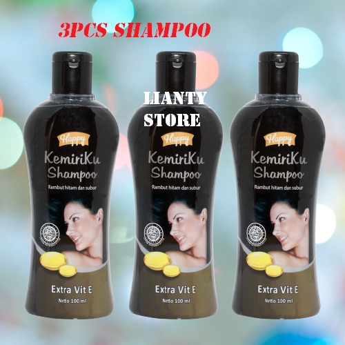 PAKET 3 BOTOL HAPPY KEMIRIKU SHAMPOO UBAN