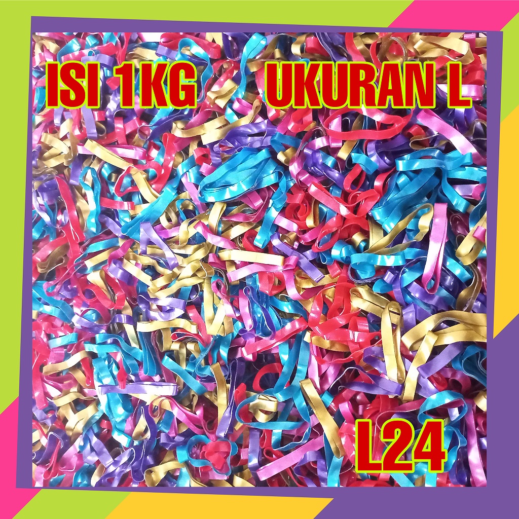 1814 [Grosir] isi 1kg karet Jepang ukuran L warna metalik