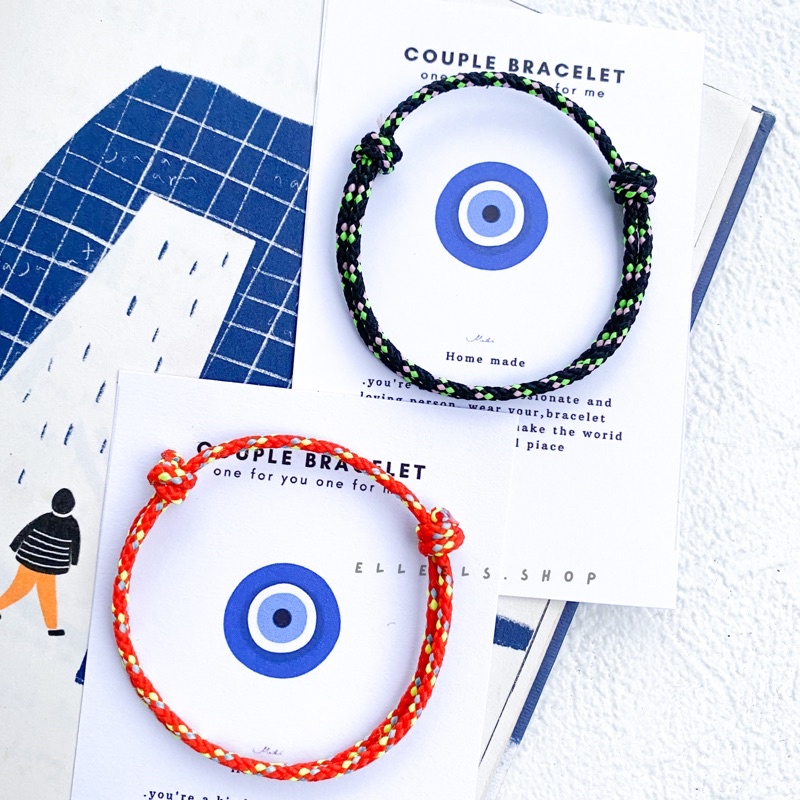 gelang tali lurik hitam/orange/gelang polos/gelang tali cowo