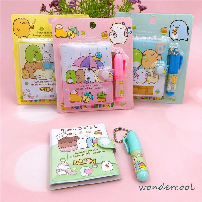 Kartun Kreatif  Notebook Portabel Mini  Dengan Set Bolpoin-Won