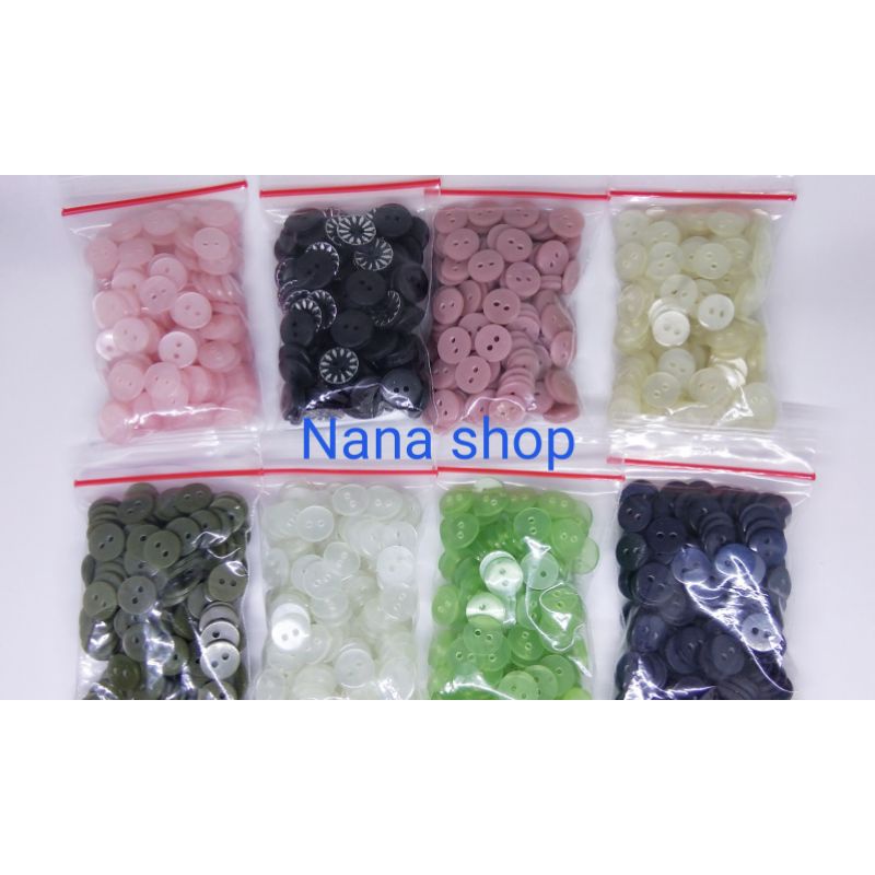 Kancing baju lubang 2 kacing 11mm/12mm/13mm/14mm/15mm/16mm/18mm kancing kemeja