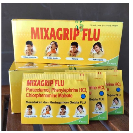 [BOX] Mixagrip Kuning &amp; Mixagrip Flu Batuk Hijau 1 Box Isi 25 Strip