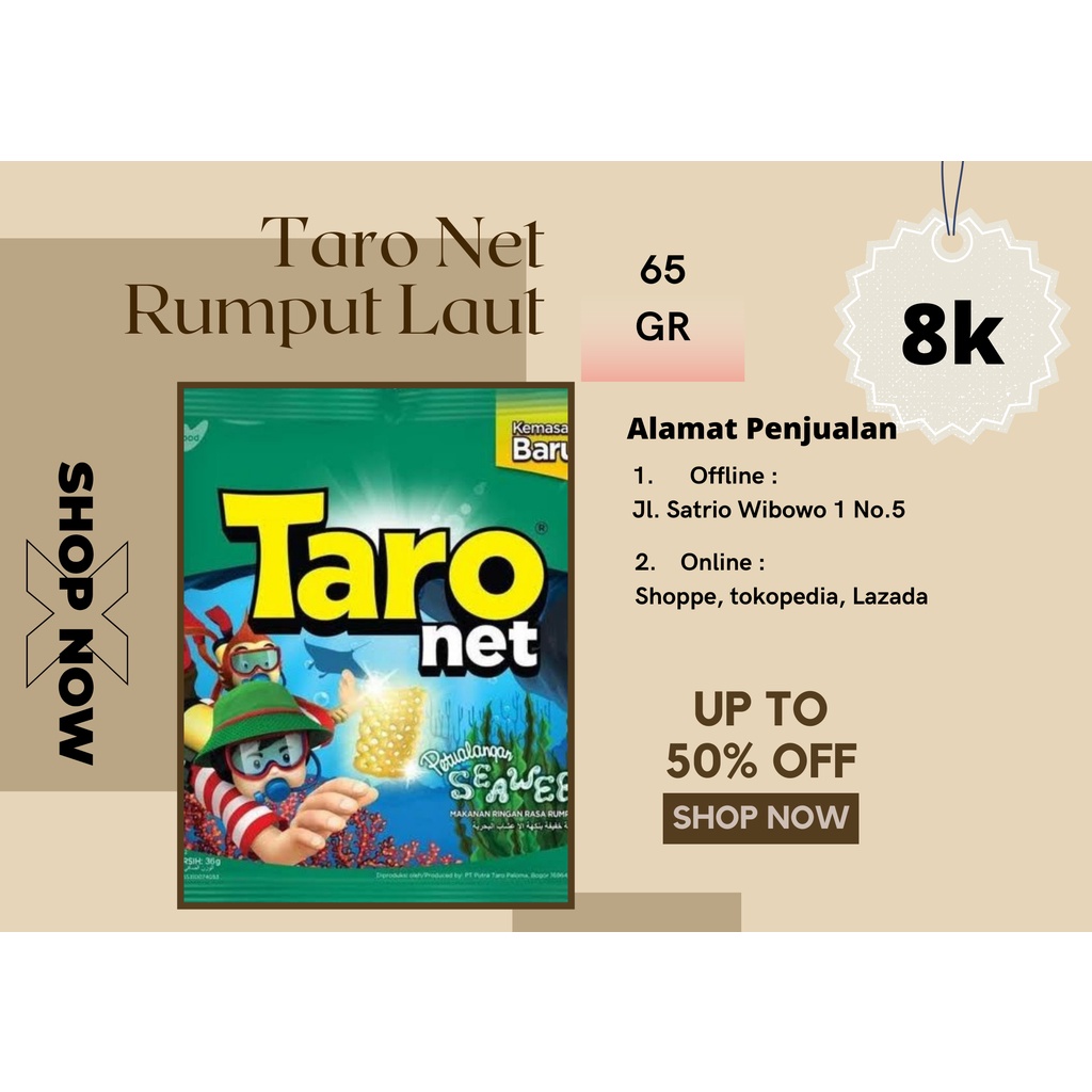 

Taro Net Rumput Laut 65gr