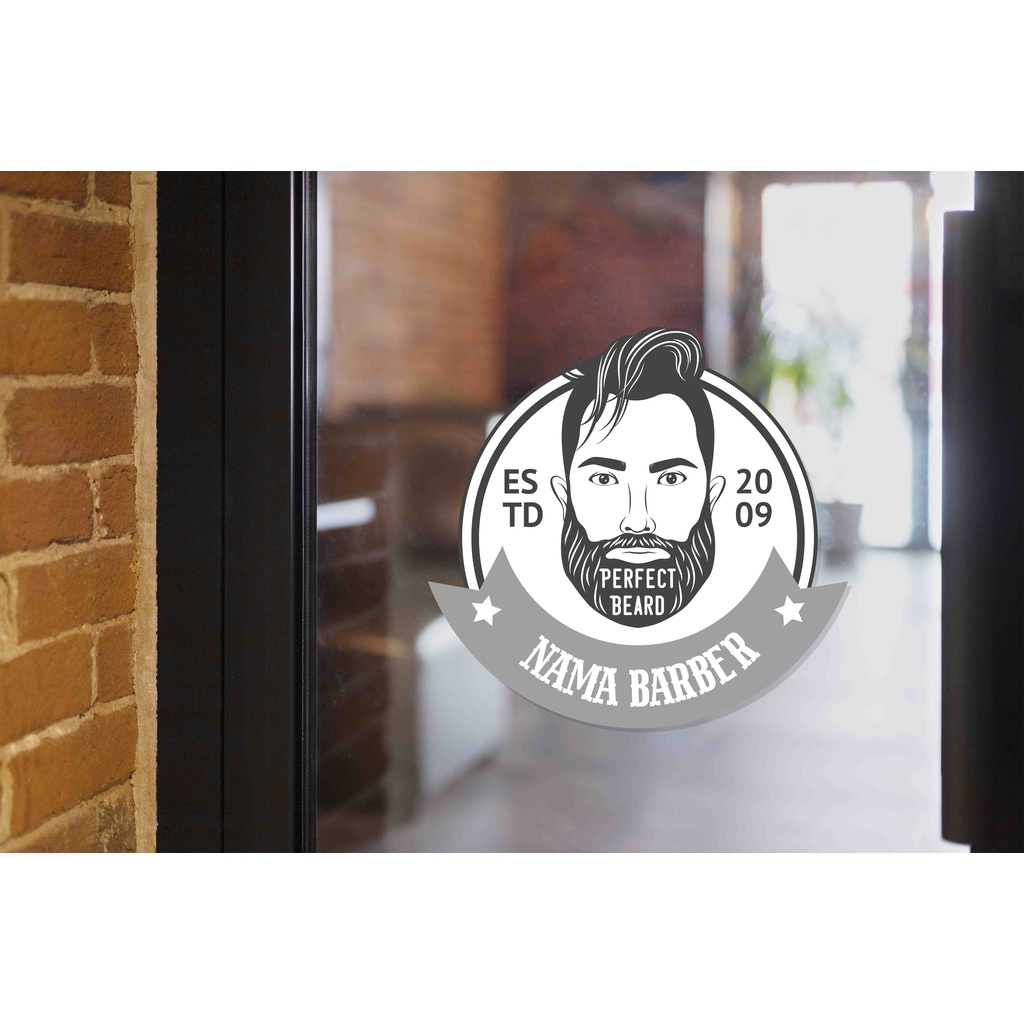 Stiker Dinding Barbershop Hiasan dinding Cutting Stiker tembok Kaca Custom