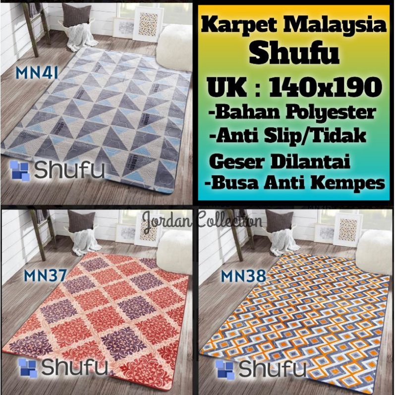 KARPET MALAYSIA SHUFU 140x190-Karpet Anti Slip/karpet SHUFU Polyester