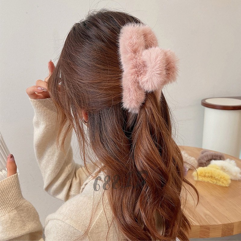 [688.id] Jepit Rambut Bulu Jedai Rambut Bulu Korea Jepitan Aksesoris Rambut Wanita Dewasa JPT 04