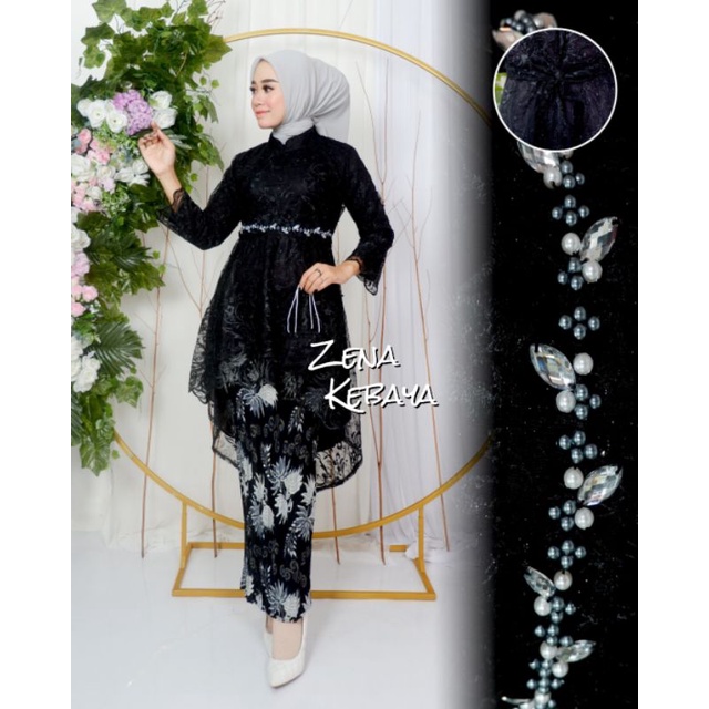 SET TUNIK LESTY KEBAYA MODERN KEBAYA PESTA TUNIK PAYET MUTIARA