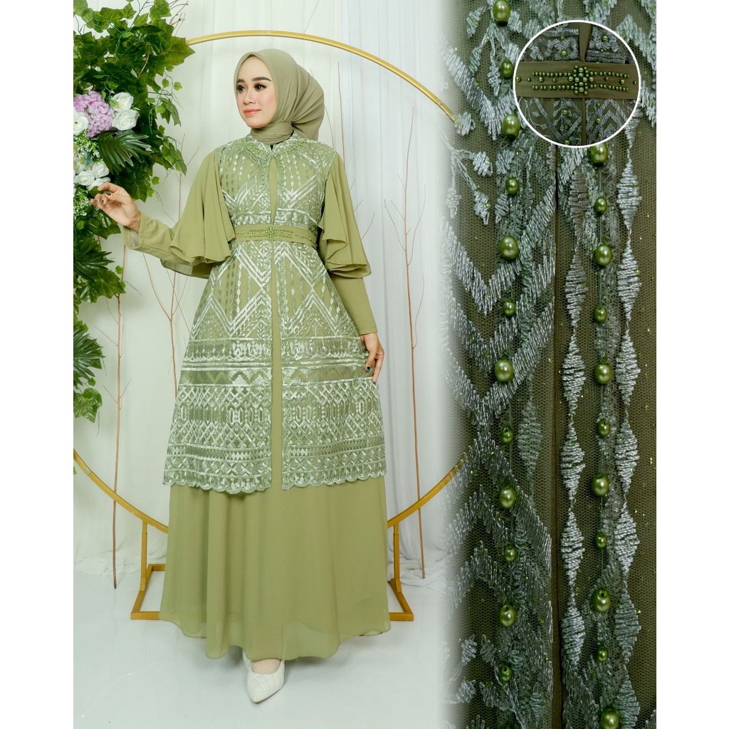 Gamis Gardigan Marbella NK / Kebaya Gamis Pesta Mewah / Gamis Kebaya Kondangan / Gamis Bridesmaid / Gamis