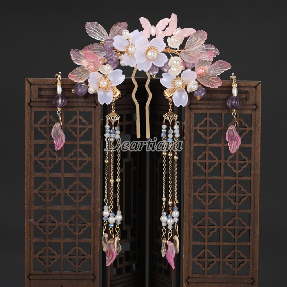 Set Jepit Rambut Model Rumbai Gaya Antik