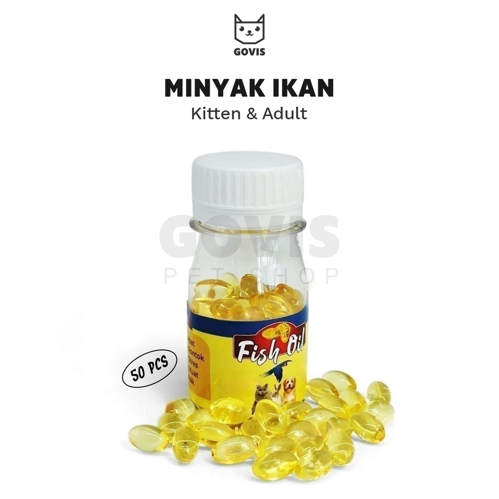 Govis Minyak Ikan Kucing Isi 50 Pcs Kapsul Vitamin Memelihara Kesehatan Hewan