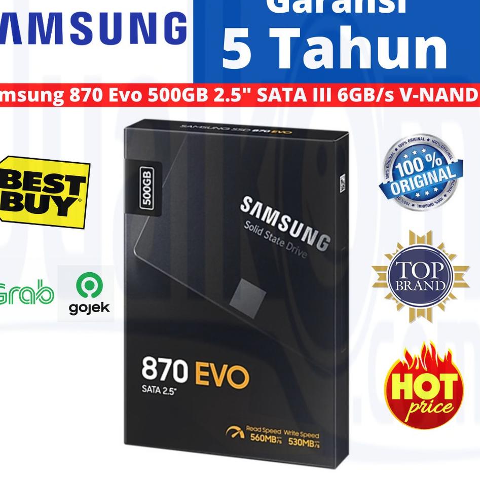 Super Promo G00I9 Samsung SSD 870 EVO 500GB 2.5" SATA III Internal SSD SATA3 500 GB 95 Diskon