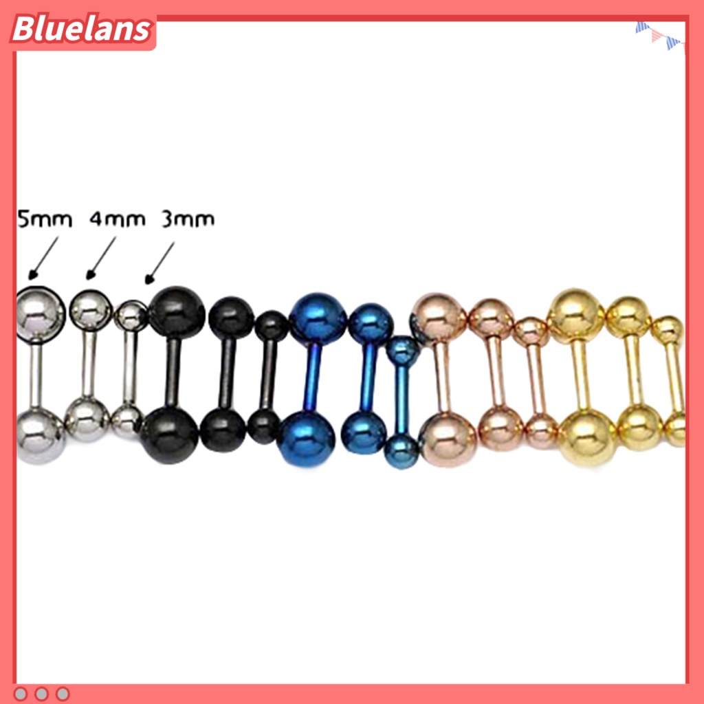 Bluelans Ear Studs Simple Wear-resistant Men Punk Ball Barbell Earrings