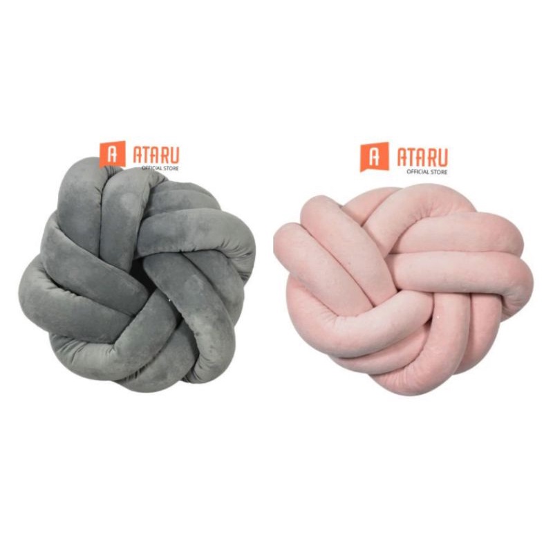 Bantal Knot / Bantal Sofa Simpul Knot Pillow / Knot Cushion Ataru Ace Hardware - Abu & Pink