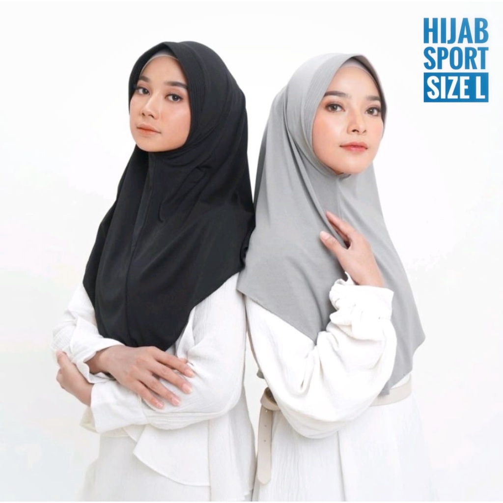 Jilbab Hamidah Sport Jumbo / Kerudung Volly Ukuran Besar / Hijab Instan Olahraga Size L