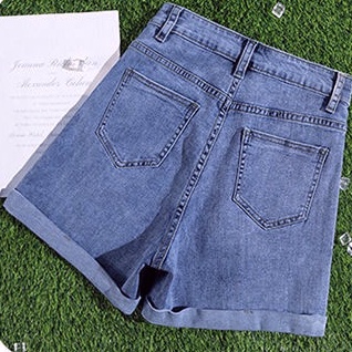 CEWEK_ID Celana hotpants Kulot jeans Korean style high waist pendek pinggang tinggi dewasa cewek jumbo loose longgar oversize jens denim jins kekinian short