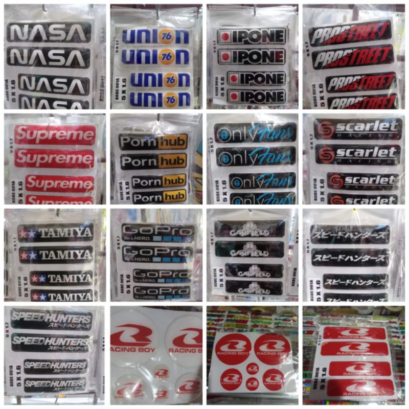 

Stiker timbul resin Gopro,ipone,prostreet,tamiya,RCB