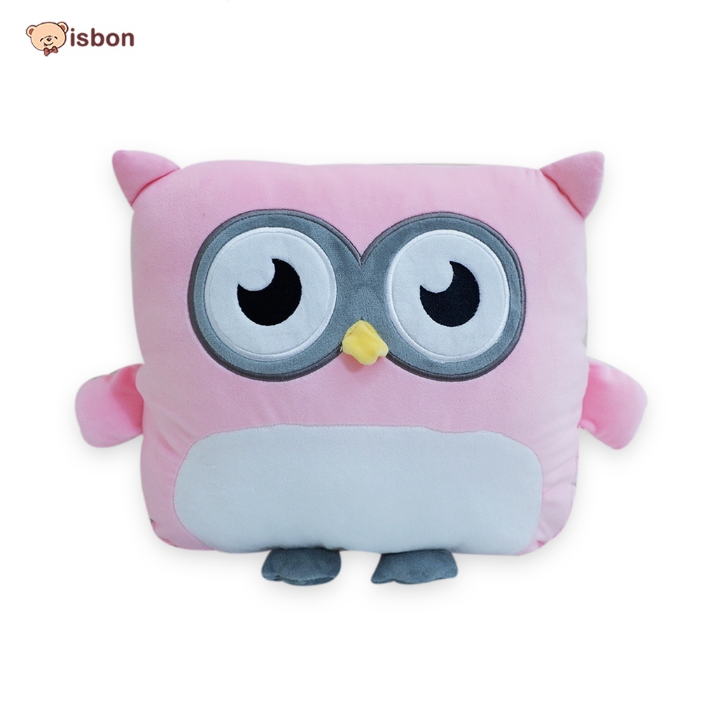 Balmut bantal selimut anak bayi motif burung hantu warna pink bahan premium karakter owl yang cocok untuk balmut perjalanan kendaraan di mobil ataupun kereta api-istana boneka