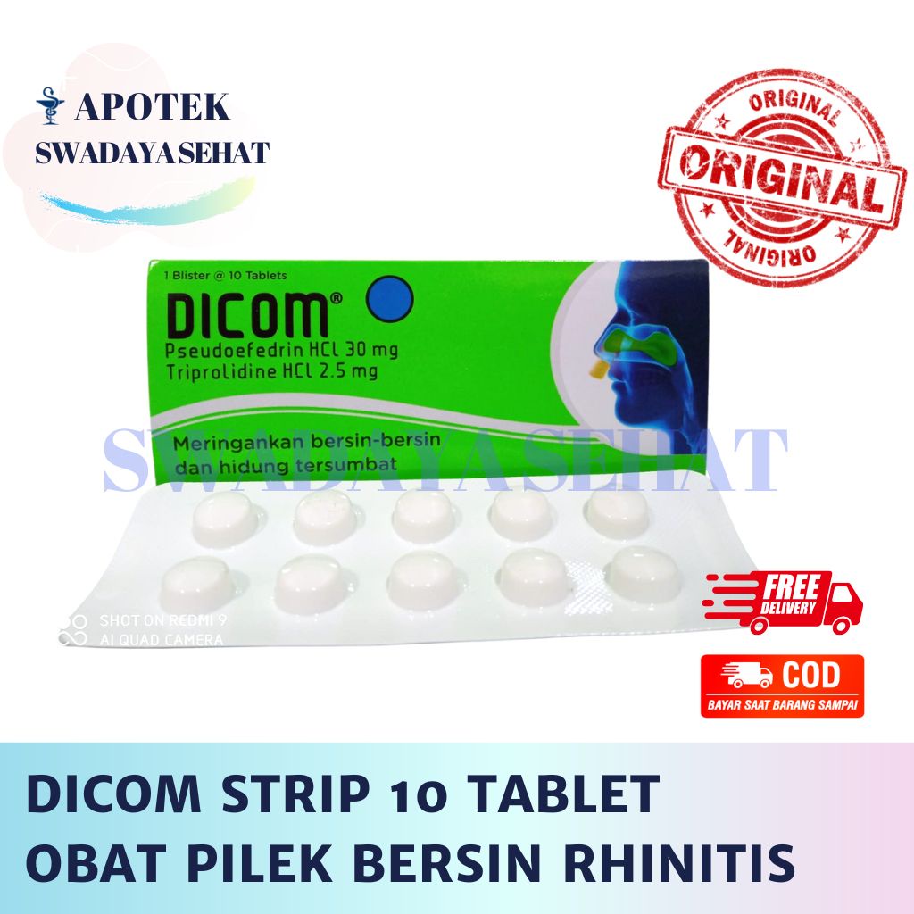 DICOM Strip isi 10 Tablet - Obat Flu Pilek Hidung Mampet Tersumbat Bersin Rhinitis